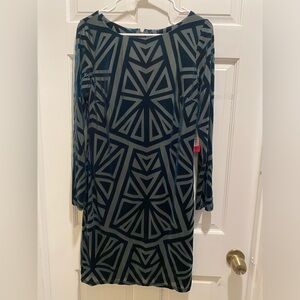 💁‍♀️🙋‍♀️Vince Canuto Geometric Patterned Dress in Blue and Gray